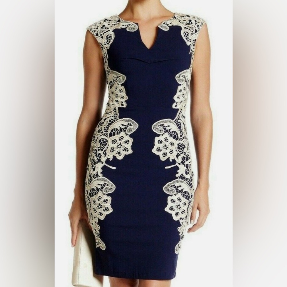 London Dress Company Amber Dress in Black/Cream. Size 6